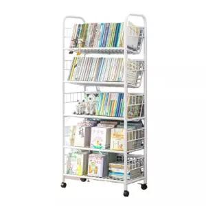 북카트 도서관 서점 선반 철제 책 책꽂이 이동식 북카페 트레이