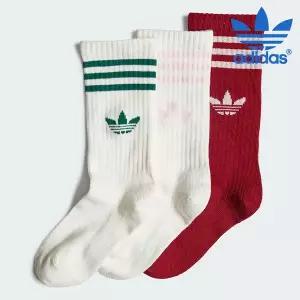 [아디다스][특가] 아디다스 아동 양말 /d2- II3361 / 키즈 크루 양말 3켤레