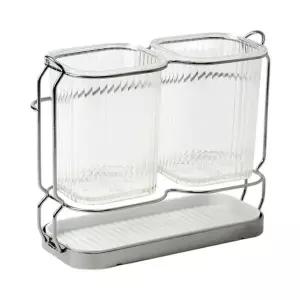 2구 BM74MA81 수저 정리함 (투명 실버) JT85