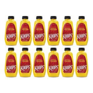 쿠프의 오리지널 옐로우 머스타드 u2013 고메 머스타드, 텐 프리, 코셔, 미국산, 고품질 머스타드 씨앗, 옐로우 머스타드 소스 u2013 12온스, 12팩으로 구성된 제품