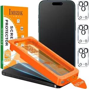 IMBZBK [자동 먼지 제거] iPhone 17 Pro용 매트 스크린 보호 필름 3개입 [군용 등급] 액세서리, 케이스 친