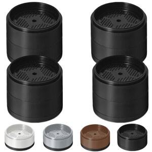 침대 라이저 2.5CM(1인치), 5.1CM(2인치), 7.6CM(3인치), 10.2CM(4인치) 테이블 있는 튼튼함, 의자 세탁기, 4팩, 책상 가구 가능한 소파 조절 수 쌓을 냉장고 1+2.5CM(1+1인치)) 블록(블랙 라이저,