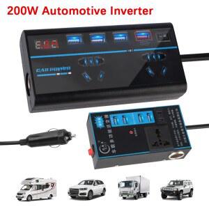 QC 3.0 ON/OFF 스위치, 8 포트 소켓, USB, PD, C타입 충전기, DC 12V, 24V to AC 110V, 220V 컨버터 전원 어댑터, 자동차 인버터, 200W