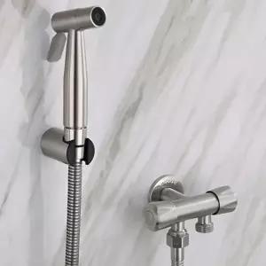 화장실 청소 건 고압 스프레이 스테인리스 변기 청소 건 욕실 물총 세척용 다용도 호스 용품 세정 도구