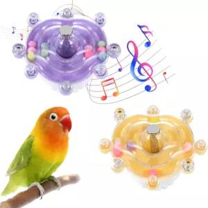 샤임부 2개 잉꼬용 새 장난감 앵무새 스피너 컬러풀 잉꼬 바퀴 인터랙티브 래틀 새장용 엔터테인먼트 씹기