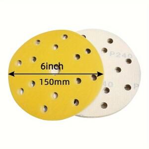 6인치 15홀 자가 접착식 플로킹 샌딩 패드 자동차 건식 그라인더용 탄화규소 그릿 80-600 퍼티 연마기용