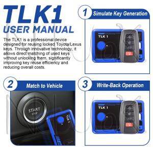 TLK 1 키 언락 프로그래머 토요타 렉서스 8A-AA BA 스마트 리모컨 재사용 도구 무납땜 리프레시 리셋 장치