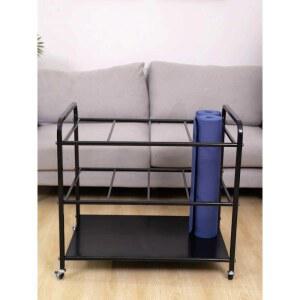 요가매트 거치대 폼롤러 정리함 분리형 폼롤러캐비닛 10칸 헬스장 보관함 블랙 홈트 깔끔한