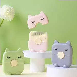 앞머리자르기 셀프 헤어 냥이 커팅빗 휴대용 앞머리 컷팅빗 다듬기 미용 가위