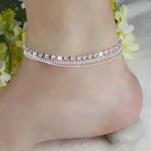 패션발찌 실버볼발찌 트리플 비즈레이어드 여자선물