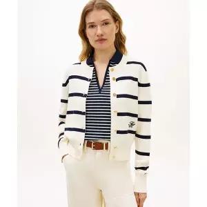 타미힐피거 TOMMY HILFIGER 스트라이프 크루넥 가디건 T22G1KCD050WT20AN 365892