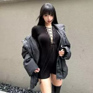 여사친 바지 가을 이너 캐주얼 점프슈트 슬림핏 반바지 DUCHI3