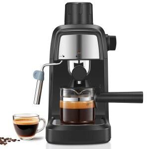 리믹스 에스프레소 머신 3.5 바, 스팀 완드가 포함된 800W 컴팩트 사이즈 커피 메이커, 가정 및 사무실용 카푸치노 라떼 4컵