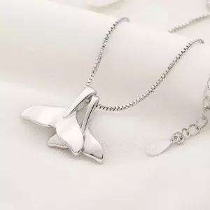 풍수아이템 S925 남녀공용 목걸이 쌍 꼬리 돌핀 고래 레이어드 은 30대생일선물 친구생일선물 줄 심플
