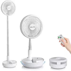 벨라이프 X8 휴대용 선풍기 무선 7200mAh 배터리 작동 진동 USB 충전식 책상 바닥 원격 접이식 텔레스코픽