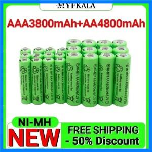 1.2V AA 4800mAh NI-MH 충전식 배터리 +