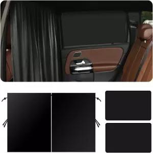 자동차 선쉐이드 키트 대형 커튼에는 1PCS 칸막이 커튼과 2PCS 마그네틱 커튼 개인정보 보호 수면