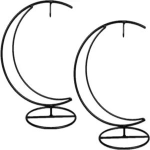 Aebor 장식 디스플레이 스탠드 가정용 결혼식 장식용 달 모양 철제 걸이 랙 홀더 유리 글로브 및 위치