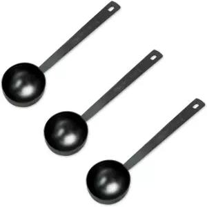 FHDUSRYO 3Pcs 커피 계량 스쿱 스푼 스테인리스 스틸 분유 과일 가루 차 설탕 곡물 밀가루 및 단백질(블랙)