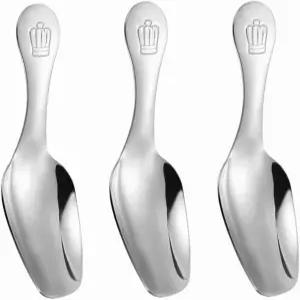 짧은 손잡이가 달린 용기용 스테인리스 스틸 미니 스쿱 스크림 멜론 발레용 실버 피드 스푼 차 디저트용