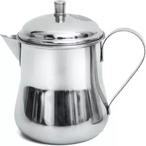 175ml(6온스) 뚜껑이 있는 소형 스테인리스 크리머 피처 - 차 커피 크림 핫 초콜릿 소스 시럽 그레이비