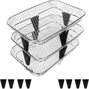 에어프라이어용 GCQ 3피스 스택형 탈수기 랙 세트. 내구성이 뛰어난 스테인리스 스틸(7.4 x5 )로