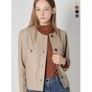 하프단독가 르오트 LeOT 천연양가죽100 라운드넥 램스킨 레더 자켓-사이즈 55~77까지1136744