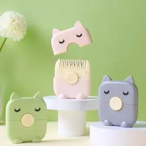 셀프 헤어 냥이 커팅빗 휴대용 앞머리 컷팅빗 다듬기 미용 가위 lSp2+8otW