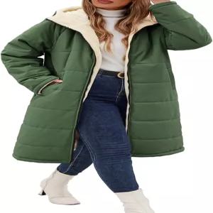 NRZD 여성용 겨울 코트 플러스 사이즈 리버시블 플리스 재킷 후드 경량 오버사이즈 롱 다운 출퇴근 여행용