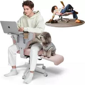 바퀴와 암레스트가 있는 뉴트랄 프리덤-X 크리스 크로스 의자 - 노트북 트레이가 레그 오피스 멀티 포지션