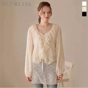 [블루레이스] 프릴 볼레로 시스루 블라우스_B6S1BL5421