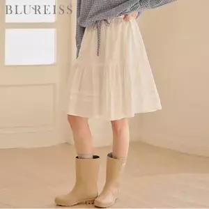 [블루레이스] 코튼 레이스 펀칭 미디 스커트_B6S1SK8171