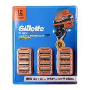 질레트 퓨전 프로글라이드 파워 미세진동 5중 면도기날 12개입