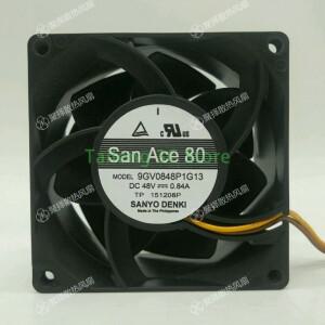 9GV0848P1G13 DC 48V 0.84A 80x80x38mm 4선 서버 냉각 팬 Sanyo Denki용 고속 공기 흐름 CFM 쿨러