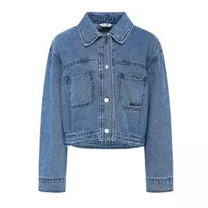 고급스러운 JJ지고트자켓 루즈핏 크롭 데님 재킷 GR3A8JKJ71