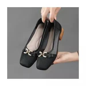 올요아 여성 망사 펌프스 속굽 통기성 통굽 웨지힐 샌들 단화 봄여름 키작녀 펀칭 꾹5