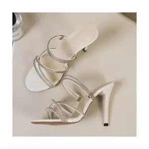 올요아 여성 큐빅미니멀 일자스트랩 프렌치 패션 웨지힐 샌들 하이힐 빅사이즈 키작녀 투웨이 꾹5