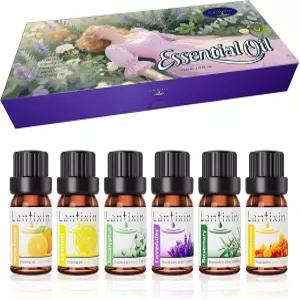 란틱신 상위 6가지 에센셜 오일 세트 프랑켄센트 로즈마리 유칼립투스 라벤더 스위트 오렌지 레몬 - 디퓨저