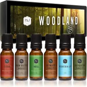 P J 트레이딩 - 우드랜드 향료 세트 시더 따뜻한 소박한 숲 이끼 레드우드 마운틴 에어 양초 제조용