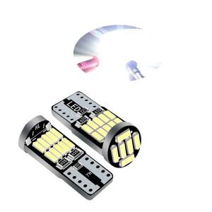 10pc Canbus W5W T10 194 LED 자동차 전구 26SMD 4014 높은 밝은 웨지 번호판 클리어런스 돔 도어 램프 12