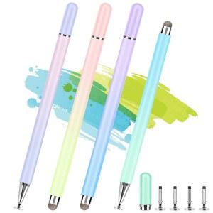 터치스크린용 스타일러스 펜, 마그네틱 캡이 있는 4개의 고정밀 디스크 스타일러스, , 프로, 미니, 에어, 삼성 태블릿과 호환되는 2인치 1인치