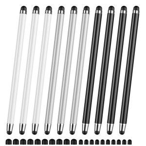 스타일러스(10개), 터치스크린용 2-in-1 스타일러스 펜, 고정밀 및 감도, / 삼성 Android 스마트폰 태블릿에 적합, 모든 터치스크린과 호환 가능