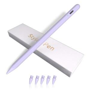 9세대 및 10세대용 펜슬, 손바닥 거부 기울기 민감성을 위한 고속 충전 스타일러스 펜, Pro 11 / 12.9인치, Mini 5 /6, 6 /7 /8 /9 /10, Air 3 /4 /5 (보라색)와 호환됩니다