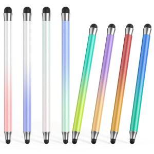 스타일러스(8Pcs), 터치스크린용 스타일러스 펜 2 in 1, 고정밀 및 감도 이중 고무 팁, / 삼성 Android 태블릿 기타 정전식 터치스크린(멀티컬러)과 호환 가능