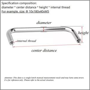 스테인리스 스틸 U형 도어 핸들 드레서 손잡이 주방 캐비닛 볼트 나사 내부 액세서리