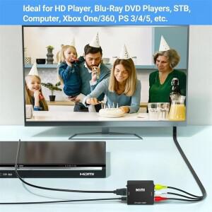 HD AV to HDMI 어댑터 RCA 호환 컴포지트 컨버터 CVBS USB 케이블 포함 Xbox 콘솔 PC DVD TV