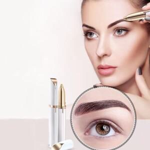 초보자를 위한 자동 전기 눈썹 트리머 1개, 코털 제거기, 브러시 스크레이퍼, 배터리 포함(배터리는 별도