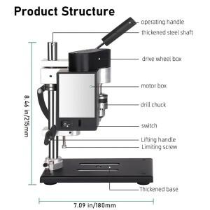 미니 데스크탑 벤치 드릴 프레스 775 모터 속도 조절 가능 DC 전기 머신 0.6-6.5mm 가정용 DIY, 목재/금속