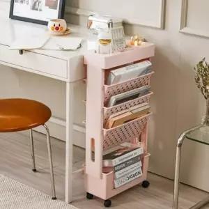 [생활] 틈새활용 5단 이동식 북트롤리 이동식책장 북카트