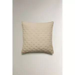 ZARA 도트 퀼팅 차렵이불 쿠션 커버 - 베이지